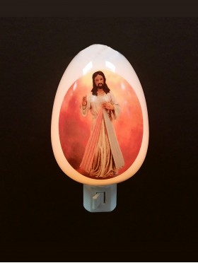 Porcelain Divine Mercy Night Light With Gift Box